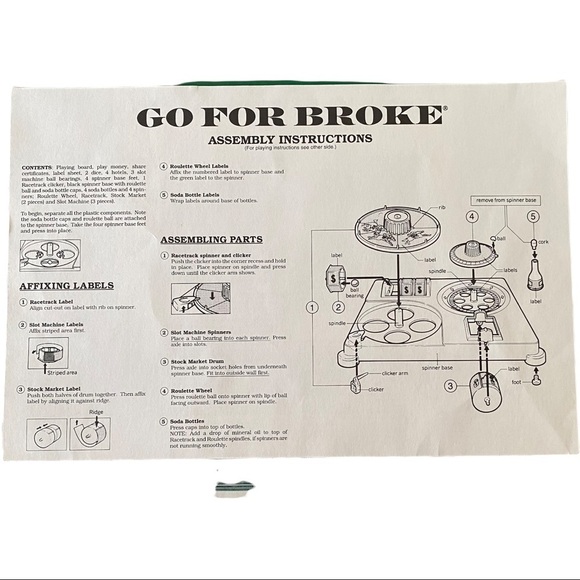 Vtg 1992 Go For Broke Board Game Ages 10 Up - Picture 10 of 12